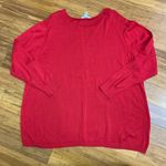 Calvin Klein Red Rhinestone Embellished Crew Neck Sweater Top Women Plus Size 1X Photo 3