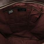 Liz Soto Brown Calf Hair Leather Tote Bag Handbag Chevron Tweed Photo 5