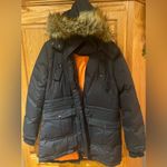 Sam Edelman Navy Blue Faux Fur Trimmed Down Filled Parka Coat Women’s Size XL Photo 7