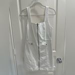 Alice + Olivia Thersa Zip Front White Denim Dress Photo 2