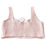 ZARA Tweed Cropped Top Pink Cream Gold Size Medium Photo 1