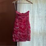 superdown Revolve Ivanna Strapless Mini Dress Hot Pink Tie Dye Ruched Size M Photo 1