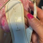 Casadei  Cream Floral Embroidered sequined slingback adjustable  Heels patent 10 Photo 14