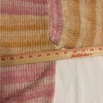 Sincerely Jules Pastel Stripe Cropped Cardigan Pink Yellow Open Front Sweater L Size L Photo 3