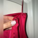 AMUR Deena One Shoulder Midi Dress in Rosie Raspberry Hot Pink Satin Cut Out 4 Photo 12