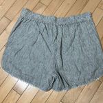 Caslon NORDSTROM Linen Blend Pinstripes Lace Trim Drawstring Shorts Size Medium Photo 6
