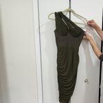 Rare London  Olive Green Midi Dress - Size 6 Photo 2