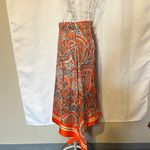 H&M  Orange Paisley A-Line Skirt Photo 2