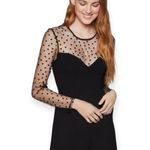 BCBGeneration new ❤︎︎ Sweetheart Flocked Tulle Panel Open Back Romper ❤︎︎ Black Photo 1