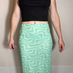 Urban Outfitters  Green Swirly Midi Skirt Size Small Photo 0