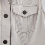 House Of Harlow‎ 1960 Cream Snap Front Denim Sleeveless Maxi Dress Size XS Tan Photo 4