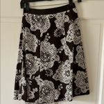 Talbots Elegant Brown and White Paisley Women's A-Line Skirt Worn Once Photo 0