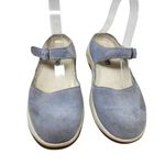Lands' End Suede Mary Jane Flats Slip On Shoes Round Toe Light Blue Size US 7 B Photo 2