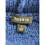 Torrid Blue Knit Hoodie Cotton Sweater Relaxed Fit Women's Size 1X Casual Winter Photo 4