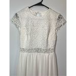 Francesca's Women's Open Back Lace Lined Cap Sleeve Mini Dress White Size XS Photo 3