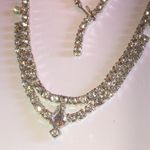 Vintage Silver Tone CZ Rhinestone Formal Classic Boho Necklace Photo 1