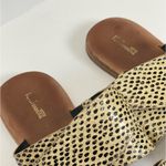 Diane Von Furstenberg Diane Von Furstenburg Polka Dot Cross Strap Slides Black Cream Size 8.5 Photo 2