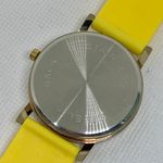 Women quartz watch pig dial gold tone case size 36mm case yellow band running Photo 5