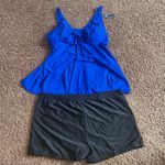 Summer Mae Two Piece Tankini with Shorts Set Swimsuit Plus Size 22W Blue NWT Photo 3