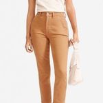 Everlane Curvy High Rise Ochre Crop Pants 2 Straight Leg Rust Copper Twill Photo 0