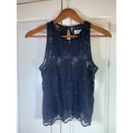 Abercrombie & Fitch Whimsygoth Blue Floral Crochet Lace Sheer Tank Cottagecore Photo 1
