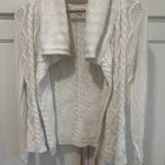 CAbi White Cable chunky Knit Shawl Collar Cardigan Sweater Size S women cotton Photo 0