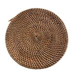 None Round Woven Rattan Tan Crossbody Bag Snap Closure Lined Photo 1