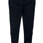 Aerie Chill Play Move High Waisted Moto Ribbed Mesh Ankle Length Leggings Black Photo 4