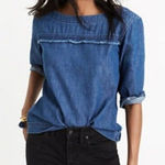Madewell  Denim Herald Tee Top‎ Blue Womens Size XS Photo 0