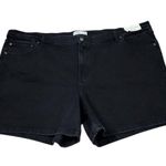 Abercrombie & Fitch Abercrombie High Rise 7" Dad Jean Shorts Black Denim Stretch Plus Size 24 37 Photo 0