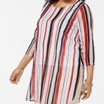 Alfani Striped Sheer Mesh Tunic Photo 0