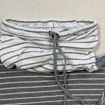 cupio  Striped Cowl Neck Sweater in Gray and White Photo 1