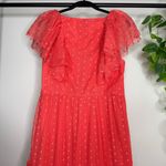 FLAWED Tuckernuck Poppy Pink Tulle Giselle Gown Floral Embroidered size L Large Photo 5