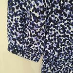 Burberry Brit Mini Dress Silk Ruffle Animal Print Blue Women's Size 6 Photo 7