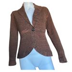 Apt. 9  small petite brown/mocha knit cardigan fitted hip length button sweater Photo 3