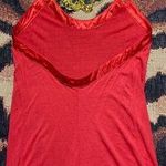 Cache Vtg Y2K red halter babydoll party club top gold chains rave embellished ribbon S Photo 1