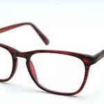 5TH & Madison " ELANA WIN " Transparent Red Striped Reading Glasses Frames Only Photo 0