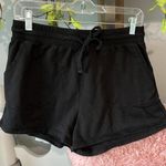 The Comfy Black Knit Shorts Elastic Drawstring Waist Cotton Photo 0