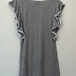 Bobeau Solid Gray White Keyhole Cutout Short Flutter Sleeve Blouse Top Small SM Photo 7