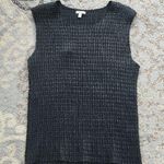Vintage NICOLA Textured Popcorn Crinkle Pleated Tank Black Medium Photo 0