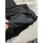 Beaudrm Tiered Mini Dress Size XL Black Sleeveless Halter Tie Neck Cross Pendant Photo 6