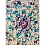 Anthropologie Tank Top Tee Shirt Womens Ivory Colorful Basket Weave Weaved Small Photo 5