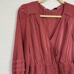 DO+BE Pink Ruffled Mini Dress Womens M Tiered Romantic Girly Ruched Boho Smock Photo 1