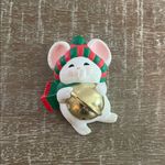 Hallmark Vintage  Christmas Holiday Mouse w/ Jingle Bell Acrylic Pin Brooch Photo 0