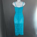 Meshki  New w Tags Mathilde Lace Corset Aquamarine Blue Formal Midi Dress XS Photo 8