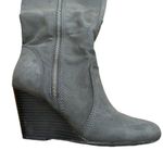 Fergalicious women size 7.5 gray leather tall knee boots comfortable heeled shoe Photo 1