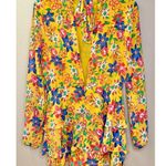 Endless Rose  Multicolor Floral Long Sleeve Tie Back Ruffle Romper Photo 6
