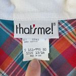 Vintage 70s 80s That’s Me Red Blue Plaid Collared Short Sleeve Shirt Sz 13/14 Size M Photo 4