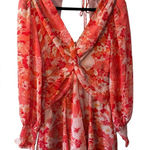 ASTR  The Label Floral Open‎ Back Long Sleeve Chiffon Romper NWT Size Small Photo 0