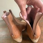 Stuart Weitzman 8 Tan Rhinestone Studded Western Ankle Boots Leather Cowboy FLAW Photo 3